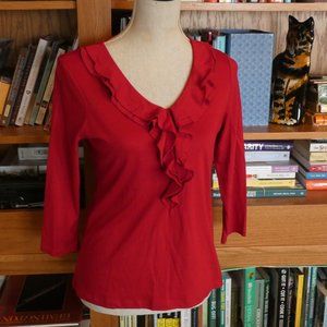 NWT Talbots Romantic Ruffled Knit Shirt - Small